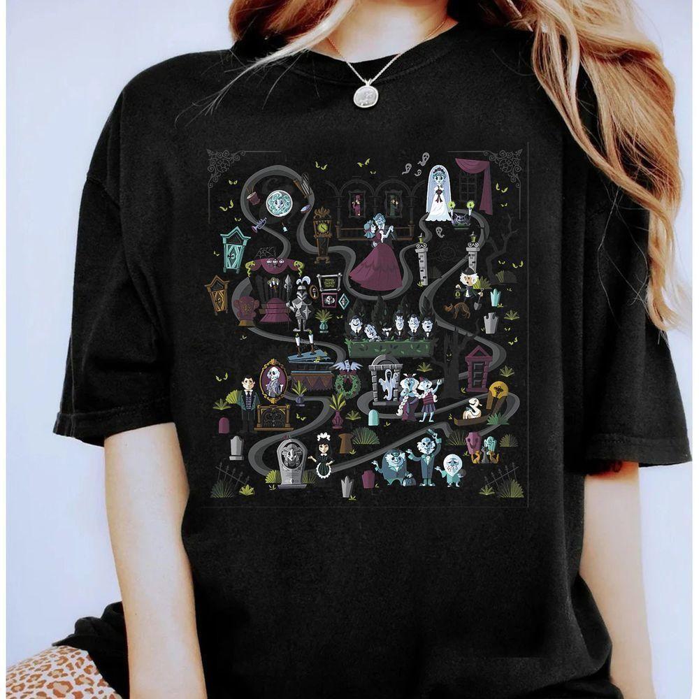 The Haunted Mansion Ride Animated Map Overview Vuitino Shirt The Haunted Mansion Ride Animated Map Overview Vuitino Shirt